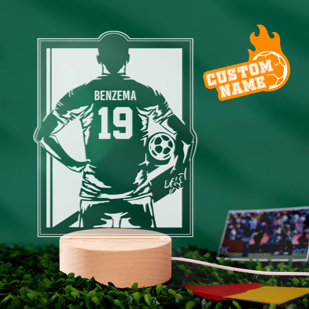 Custom Name Number Football Night Light World Cup Lamp Gifts For Soccer Fans