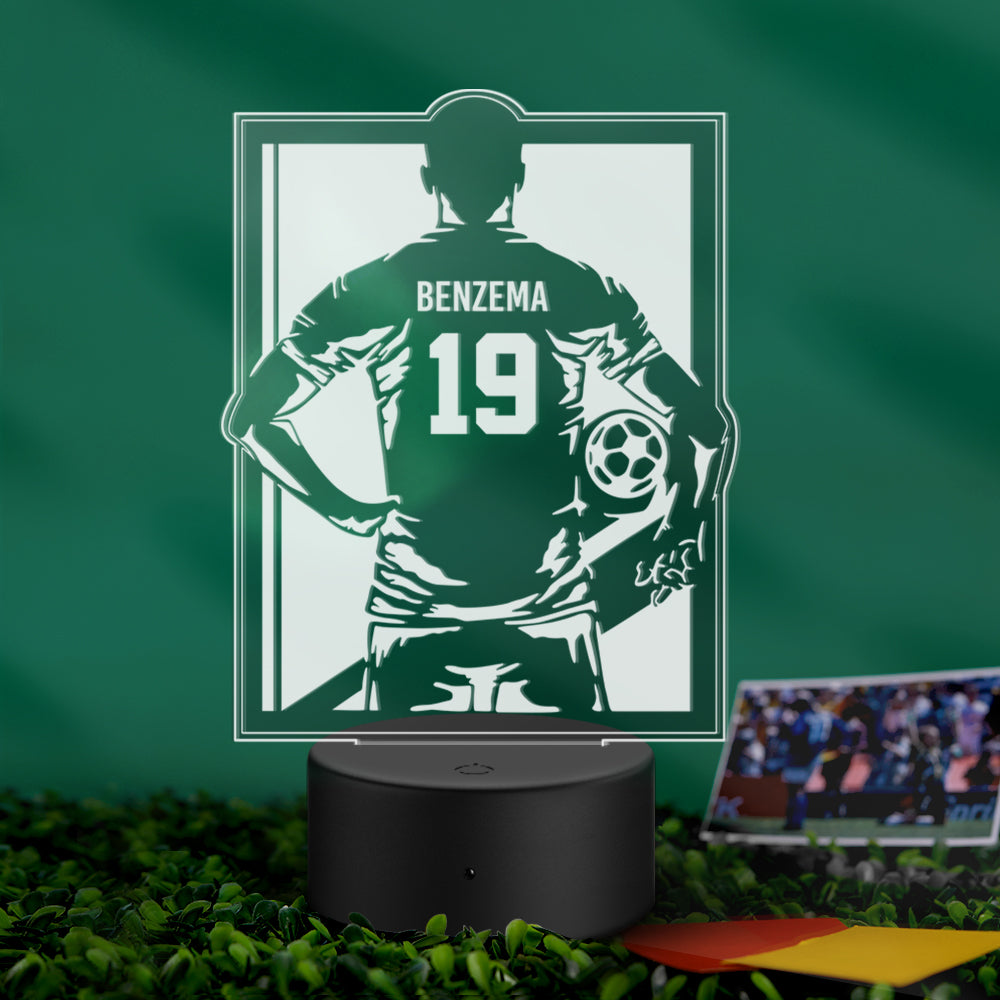 Custom Name Number Football Night Light World Cup Lamp Gifts For Soccer Fans