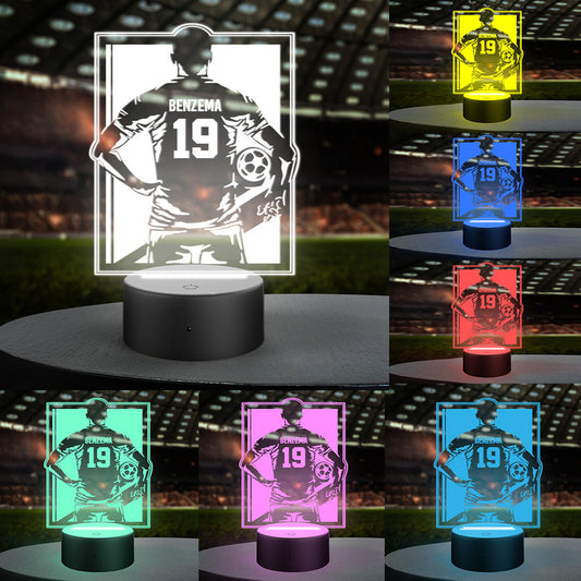 Custom Name Number Football Night Light World Cup Lamp Gifts For Soccer Fans