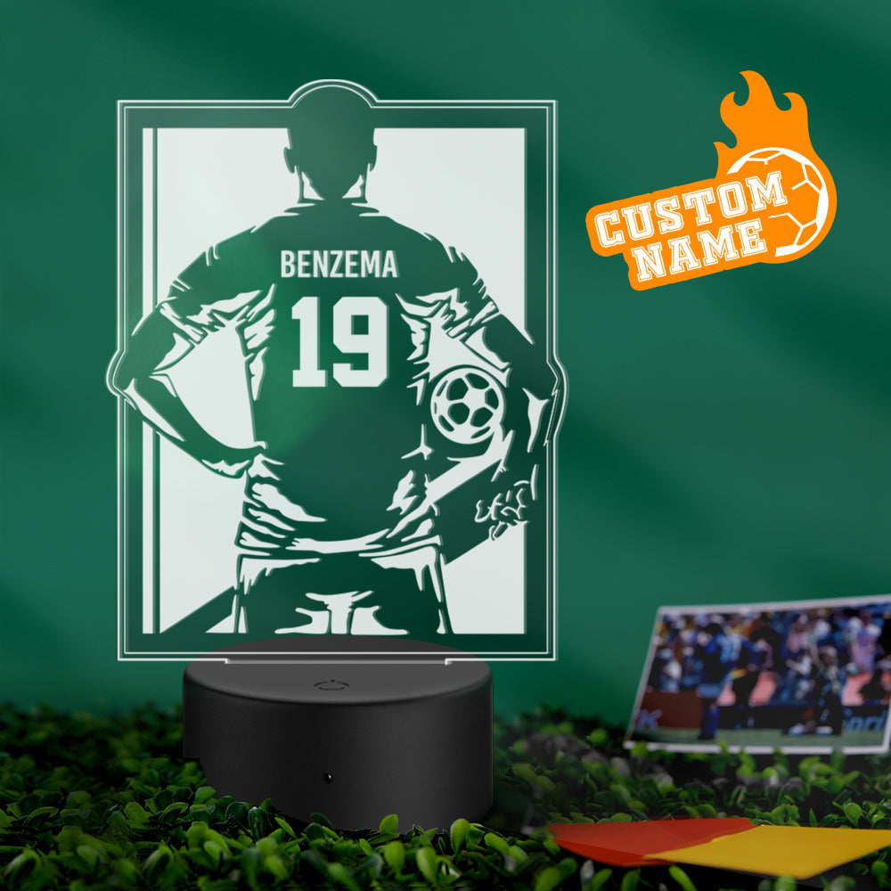 Custom Name Number Football Night Light World Cup Lamp Gifts For Soccer Fans