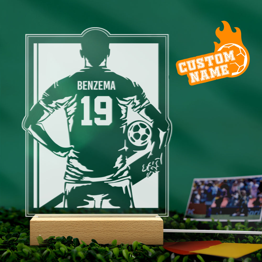 Custom Name Number Football Night Light World Cup Lamp Gifts For Soccer Fans