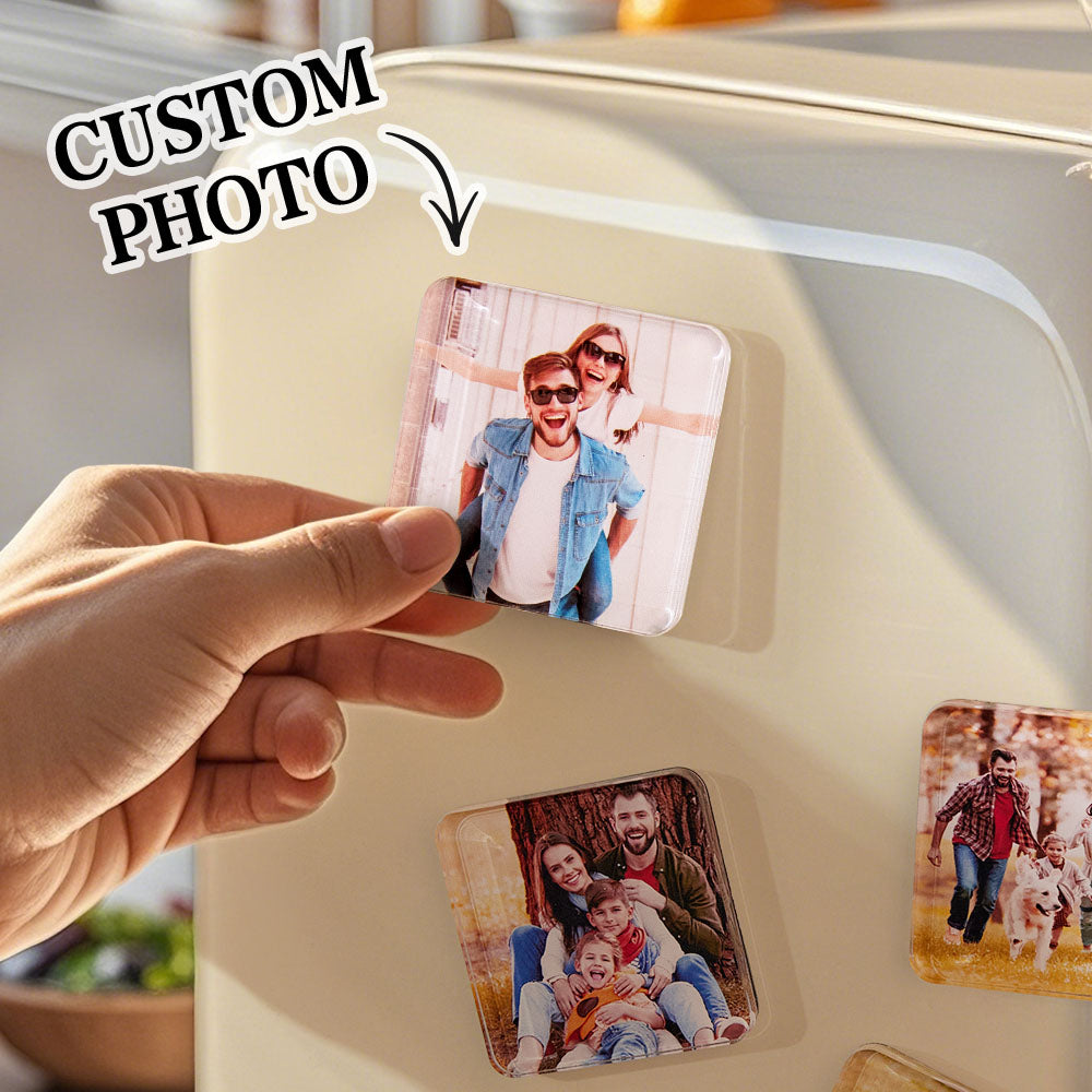 aPersonalised Photo Fridge Magnetic Acrylic Square Refrigerator Magnet Home Decor