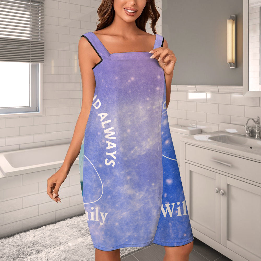 Personalised Bath Towel Dress Starry Sky Bathing Beach Spa Bathrobe