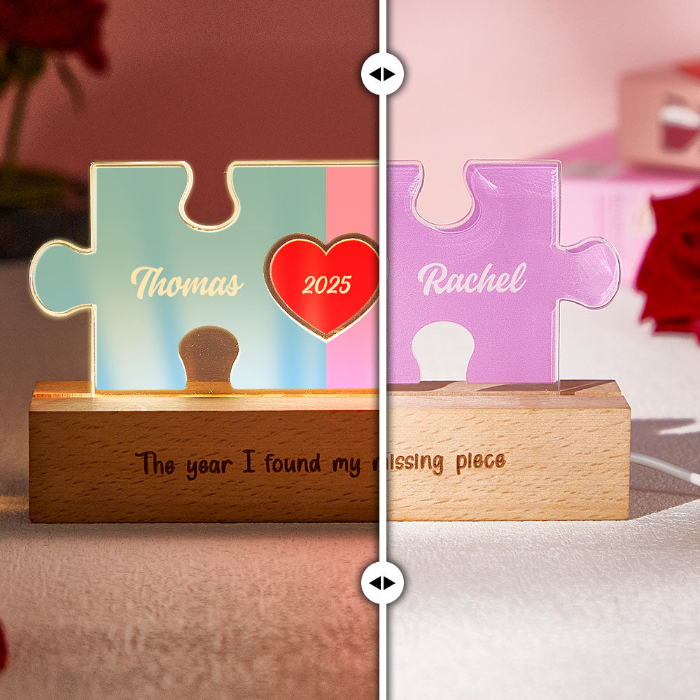 Personalised Couple Name Puzzle LED Night Light Gifts for Lover