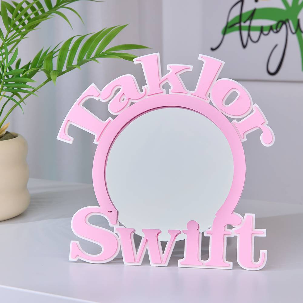 Personalized 3D Printed Mirror with Text Makeup Mirror Birthday Gift for Her