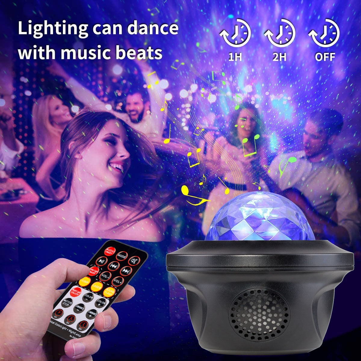 LED Star Galaxy Projector Starry Sky Night Light with Bluetooth Speaker