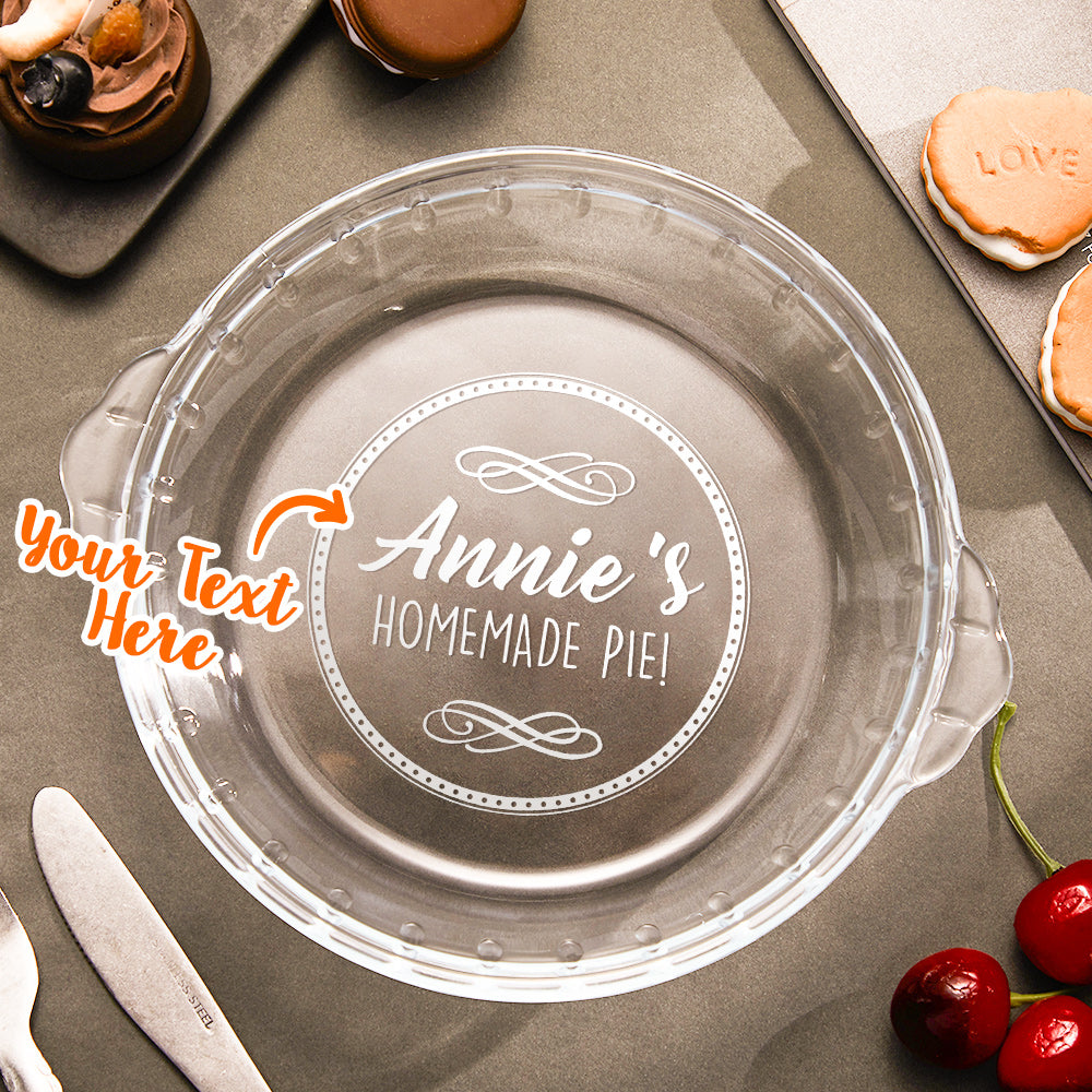 Custom Name Glass Pie Plate Round Pie Tableware with Handles