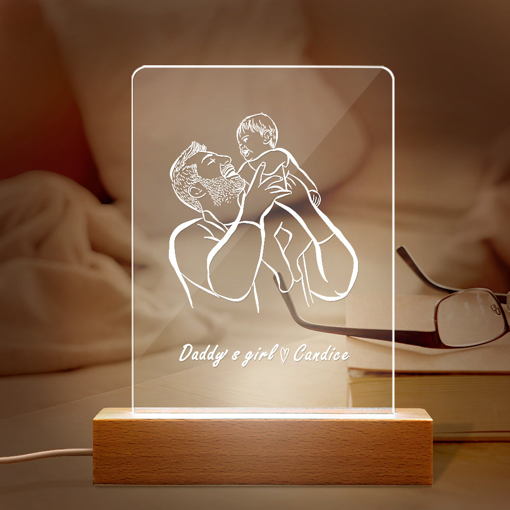 Daddy's Girl Desk Lamp Personalised Name Night Light Father's Day Gift