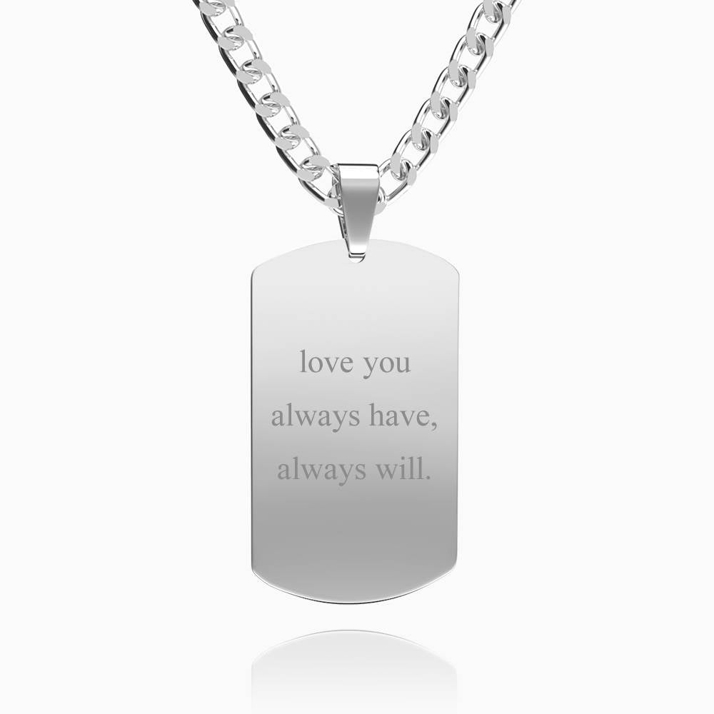 Father's Gifts Personalised Mens Dog Tag Engraved Photo Necklace