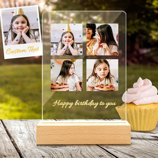 Custom Text Photo Lamp Acrylic LED Night Light Birthday Gift