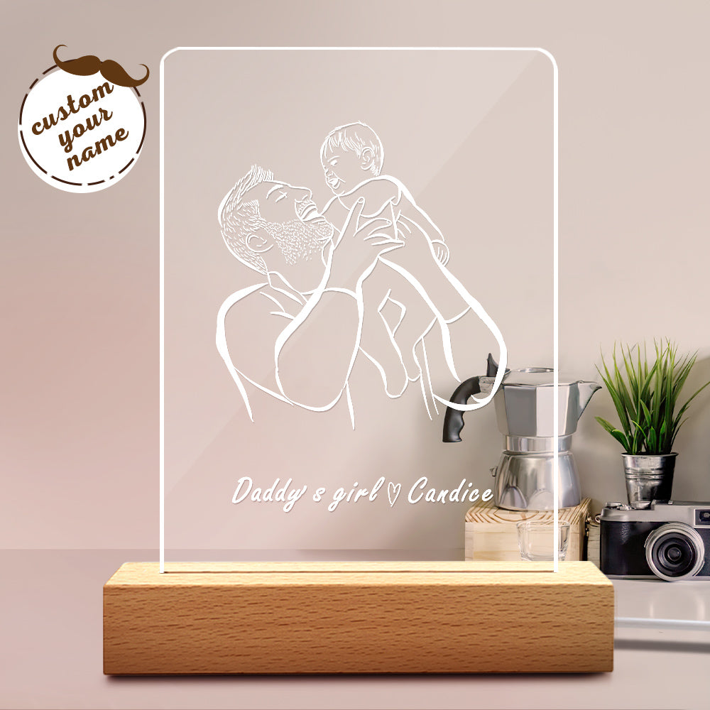 Daddy's Girl Desk Lamp Personalised Name Night Light Father's Day Gift