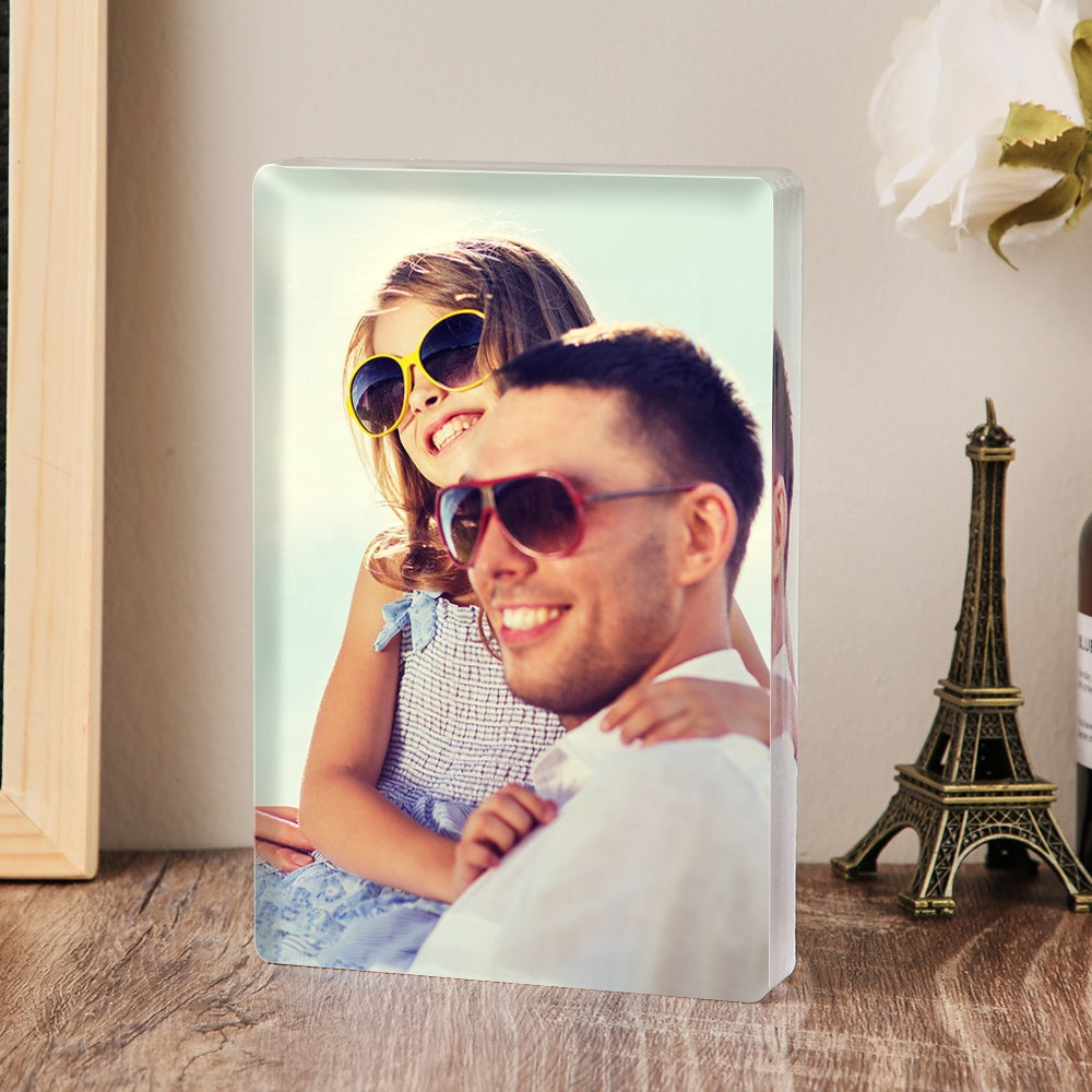 Personalised Acrylic Block Photo Frame Desktop Picture Frame Plaque