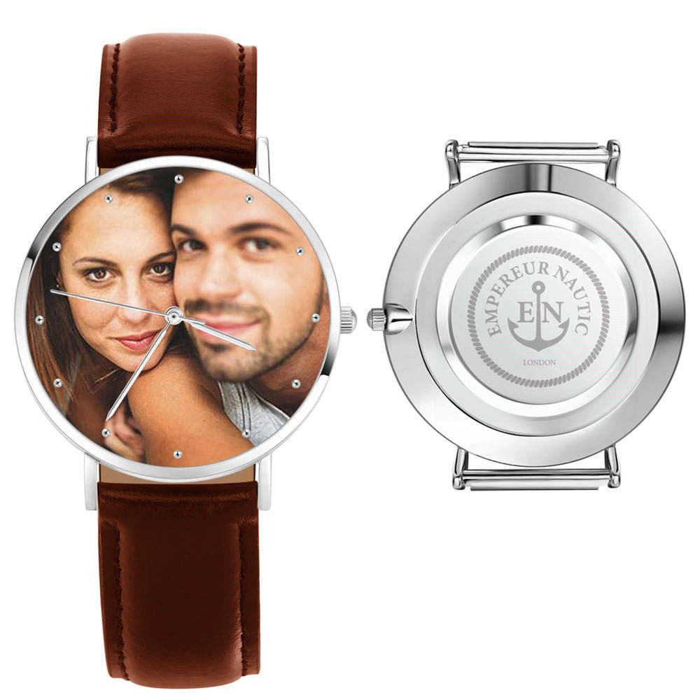 Personalised Genuine Leather Photo Watch For Men - 40mm