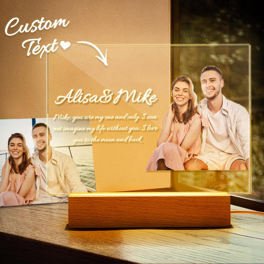 Personalised Acrylic Plaque Night Lamp Custom Photo Night Light