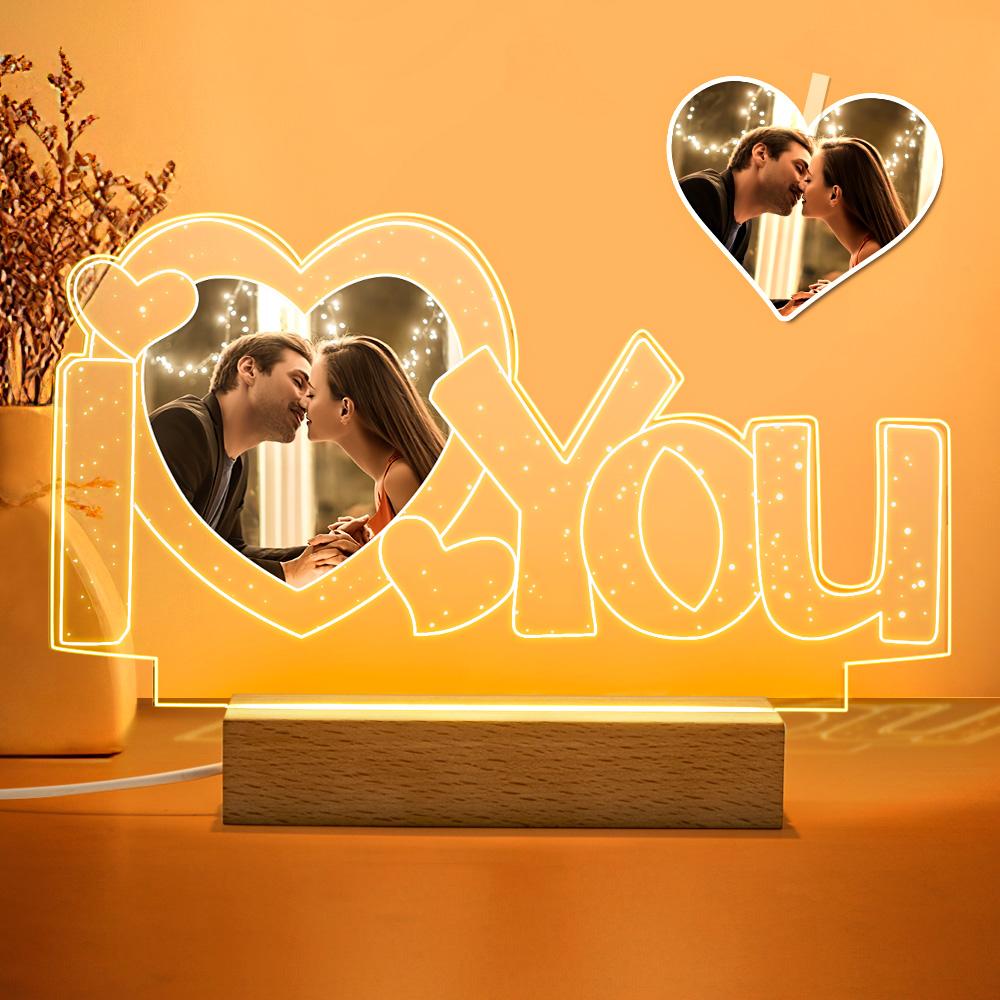 Custom Acrylic Lamp Personalised I Love You Photo Night Light