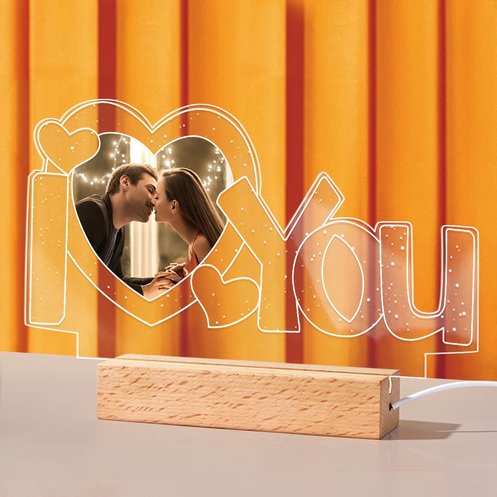 Custom Acrylic Lamp Personalised I Love You Photo Night Light