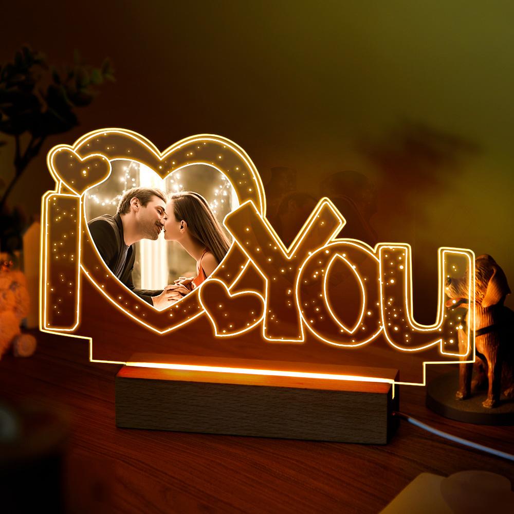 Custom Acrylic Lamp Personalised I Love You Photo Night Light