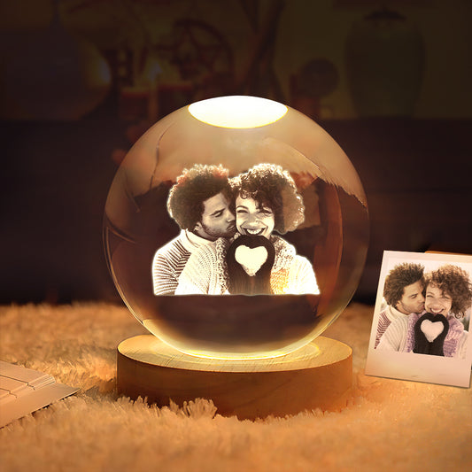 Personalised 2D Photo Crystal Ball Night Light