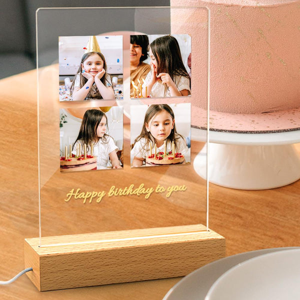 Custom Text Photo Lamp Acrylic LED Night Light Birthday Gift