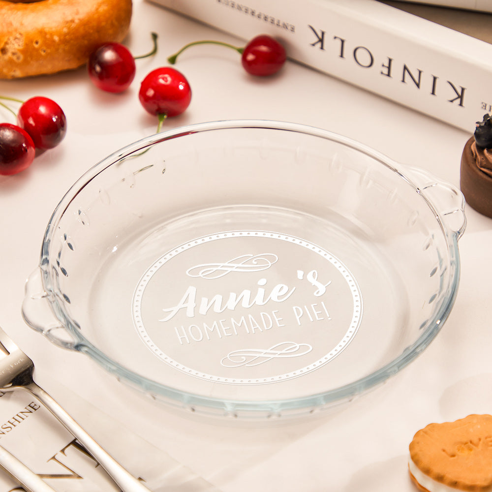 Custom Name Glass Pie Plate Round Pie Tableware with Handles