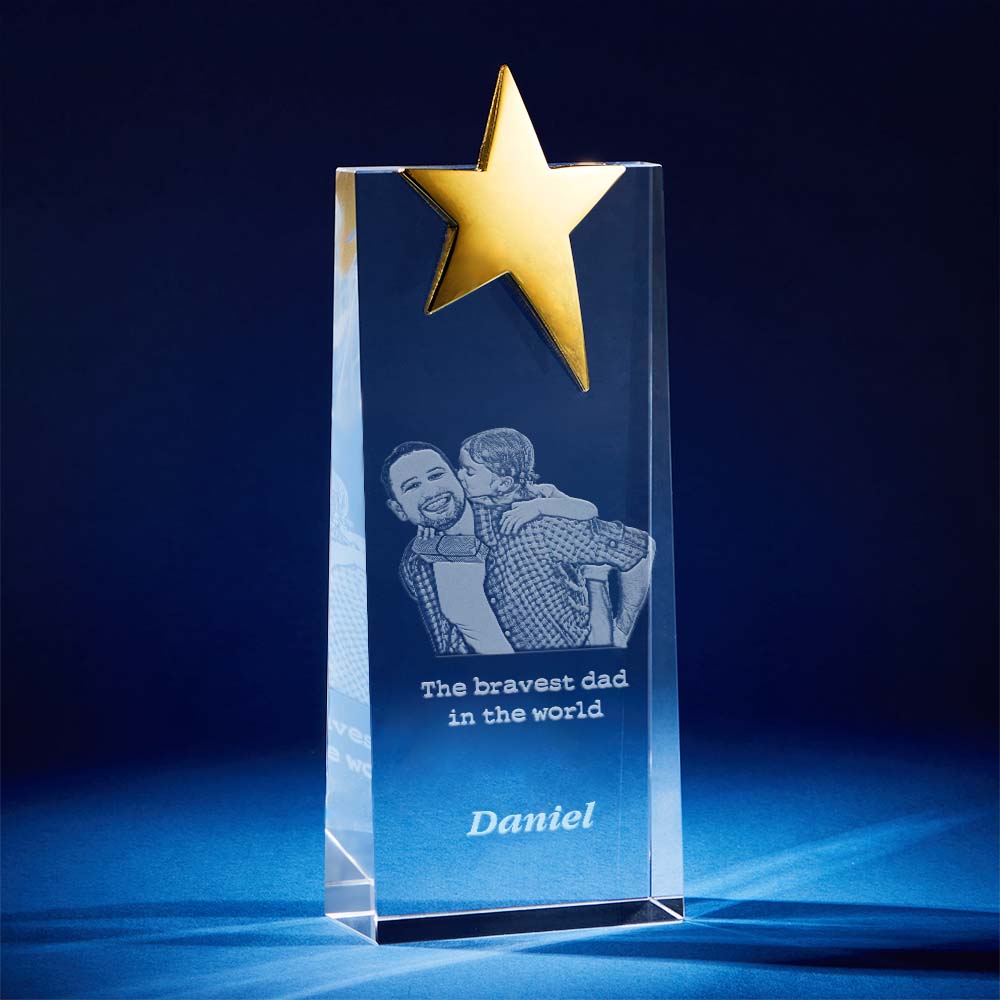 Custom Crystal Star Award Trophies with Engraving